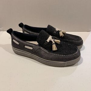 Sorel Men's Boat Shoes Size 10.5 US Gray Wool Neutral Preppy Casual Fisherman